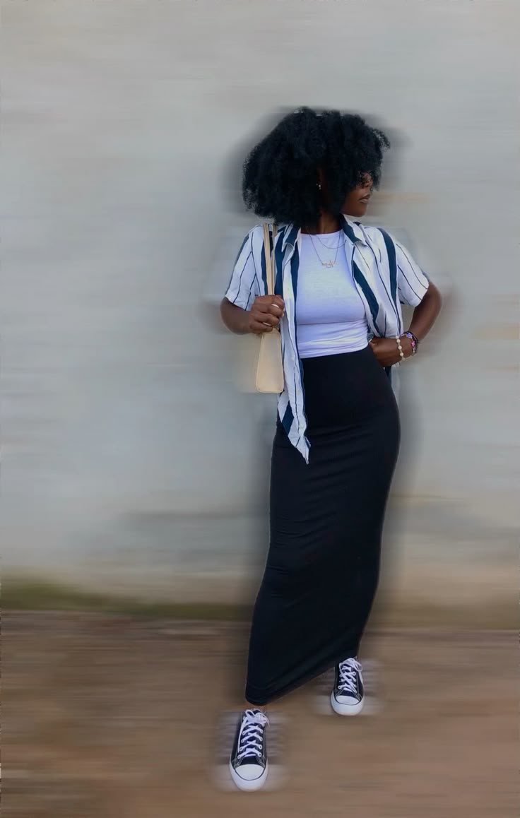 Form-Fit Black Maxi Skirt